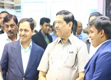 MLA - Hon. Shri Girish Bapat, Mr. Kishor Pate, CMD-AEHL & Mr. Rohan Pate at AEHL's Booth in CREDAI-Pune Metro Expo'16